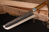 Нож "Накири" Bohler К340, рукоять зуб мамонта, карельская береза.